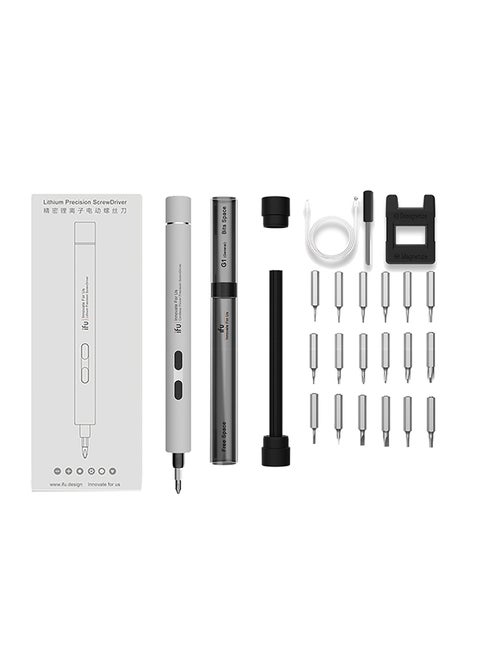 Portable Rechargeable Lithium Precision Screw Driver White 17 x 2 x 6cm