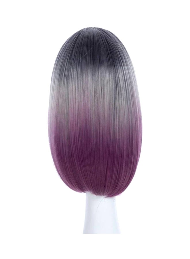 Bob Hair Wig Black/Grey/Purple - Image 4