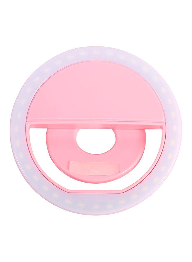 Generic SG-11 Mini Rechargeable Phone LED Selfie Lamp Ring Light Pink/White  - Image 1