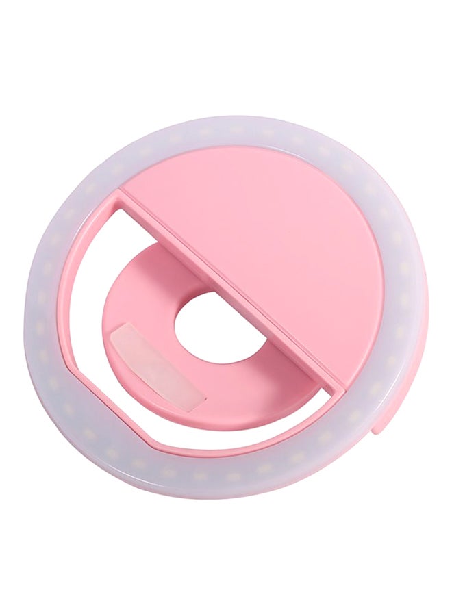 Generic SG-11 Mini Rechargeable Phone LED Selfie Lamp Ring Light Pink/White  - Image 2