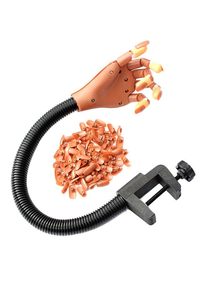 ANSELF Adjustable Nail Art Practice Hand Clamp Holder Brown - Image 2