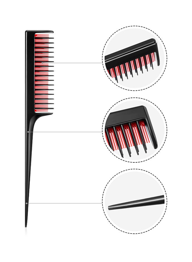Tool Structure Tease Layers Rattail Comb Black/Red - Image 2