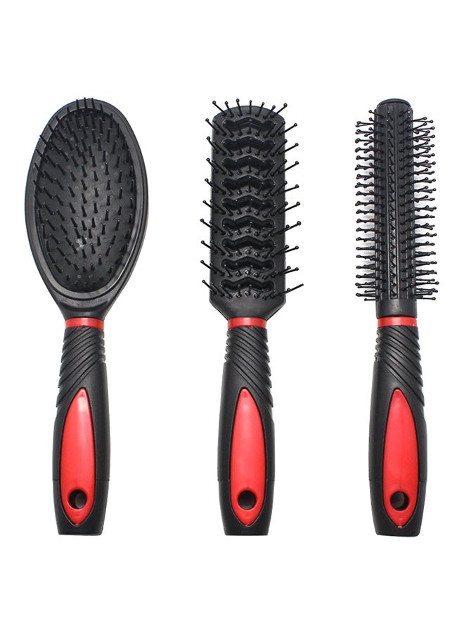 سيلفتك طقم فرشاة تدليك مكون من 5 قطع مزود بحامل ومرآة أسود/أحمر - Image 2