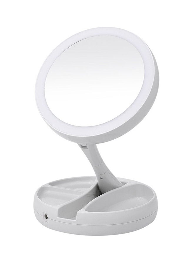 LED Tri-Fold Magnifying Mirror White - Image 1