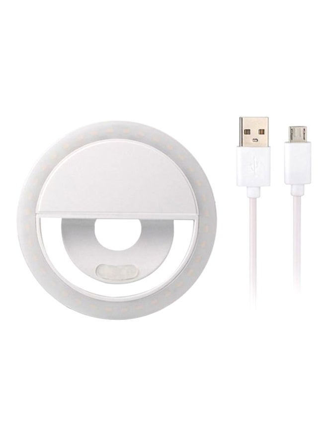 Generic Led Ring Selfie Flash Light For Smartphone White  - Image 1