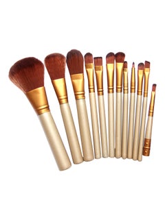 NAKED3 12-Piece Goat Hair Brush Set Brown  - Image 1