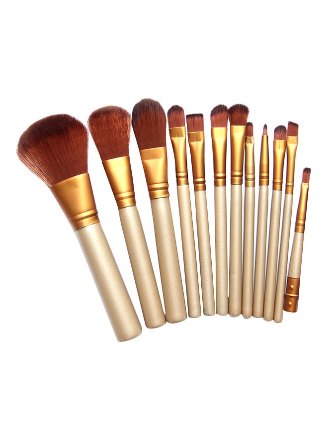 NAKED3 12-Piece Goat Hair Brush Set Brown  - Image 1