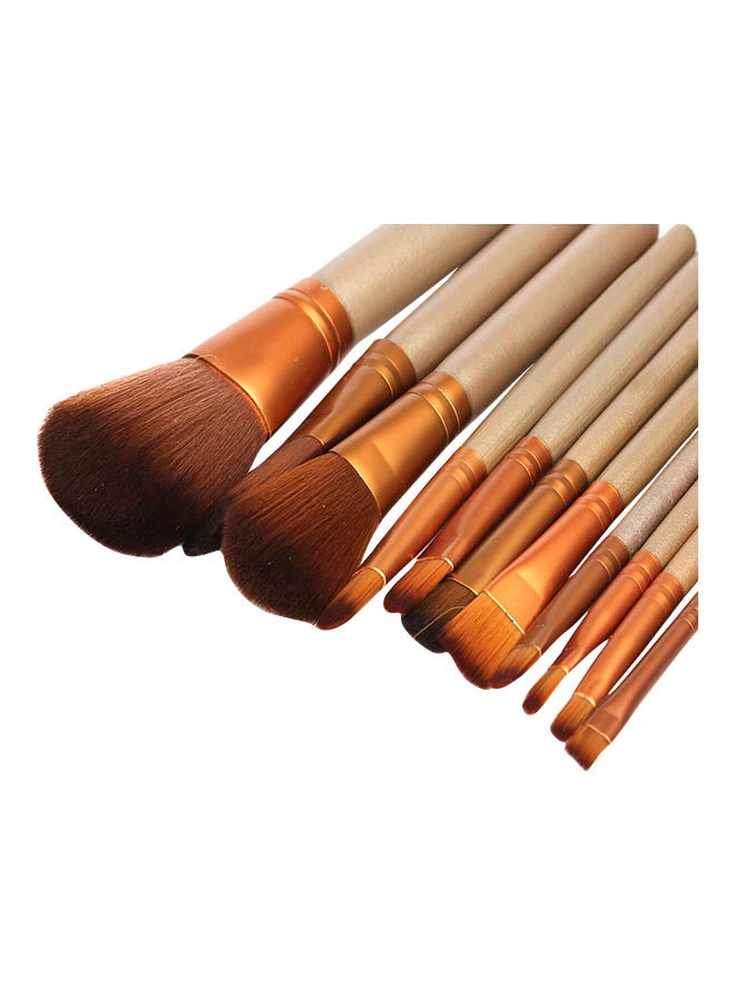 NAKED3 12-Piece Goat Hair Brush Set Brown  - Image 3