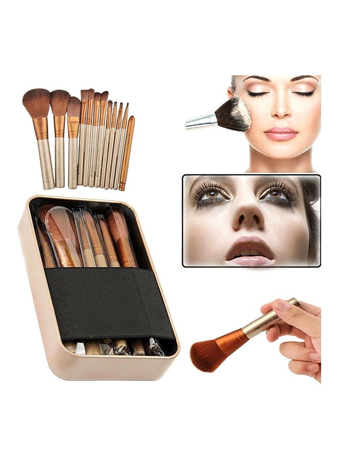NAKED3 12-Piece Goat Hair Brush Set Brown  - Image 5