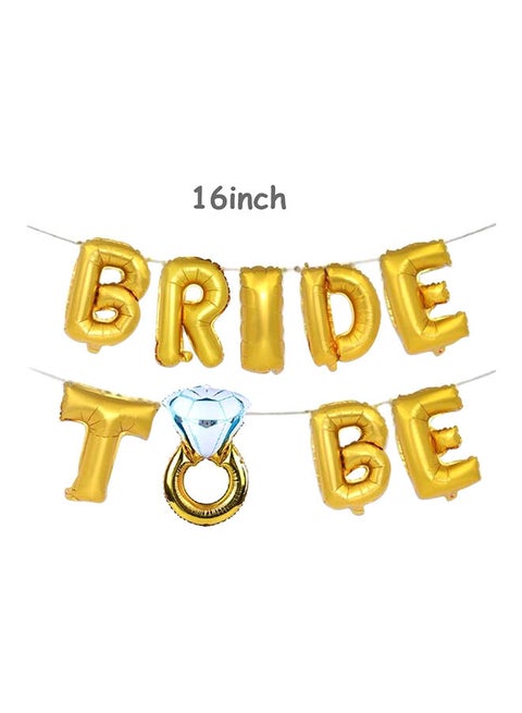 بالونات من القصدير بمجسم خاتم بتصميم جملة "Bride To Be" 16بوصة