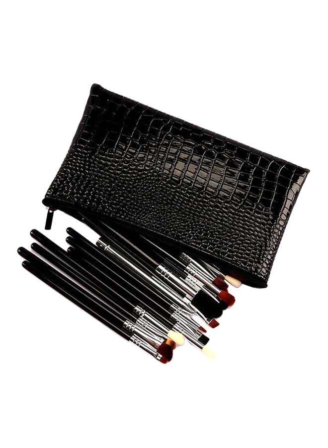 L'CHEAR 19-Piece High End Makeup Brush Set With Leather Bag Black - Image 2
