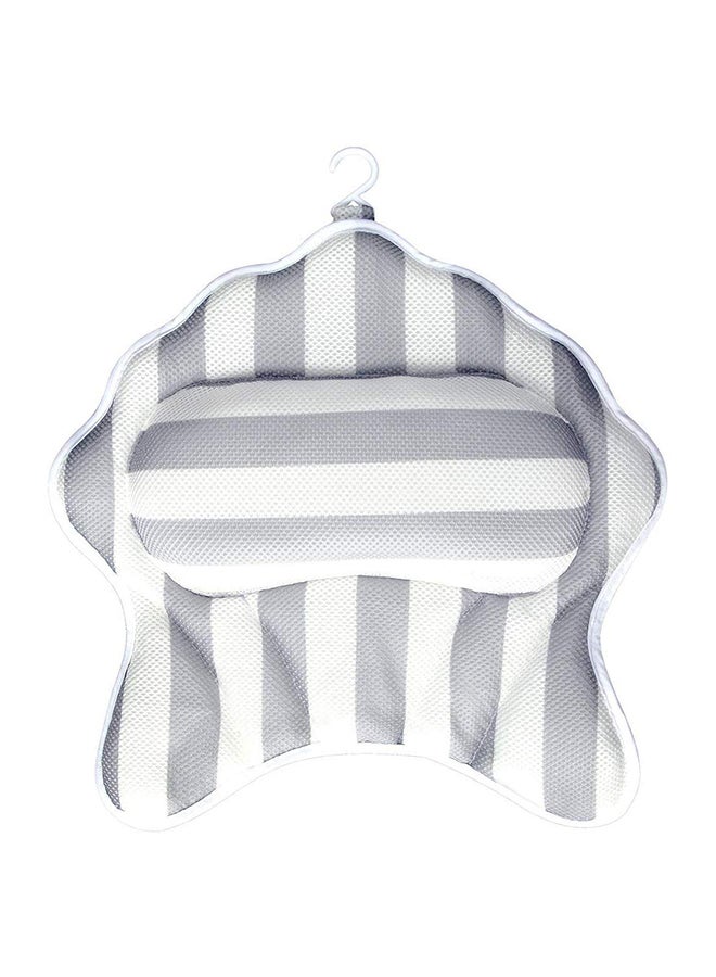 روبيك وسادة مسند رأس لحوض الاستحمام مع 6 أكواب شفط وخطاف للتعليق أبيض/رمادي 16.3 x 9 x 1.8بوصة - Image 1