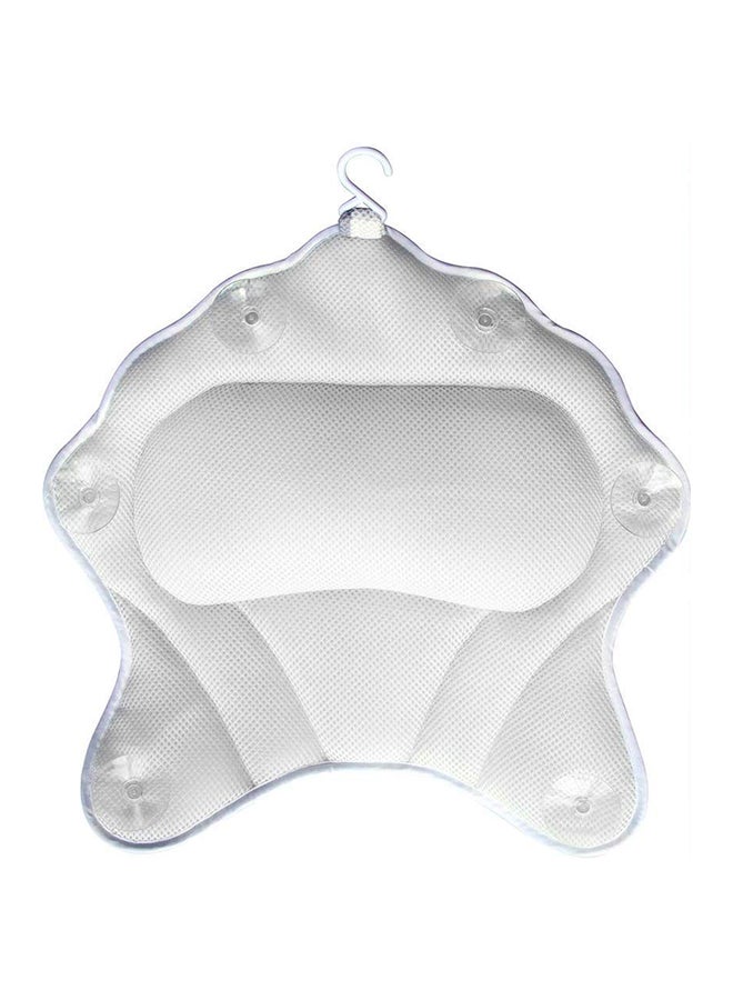 روبيك وسادة مسند رأس لحوض الاستحمام مع 6 أكواب شفط وخطاف للتعليق أبيض/رمادي 16.3 x 9 x 1.8بوصة - Image 2