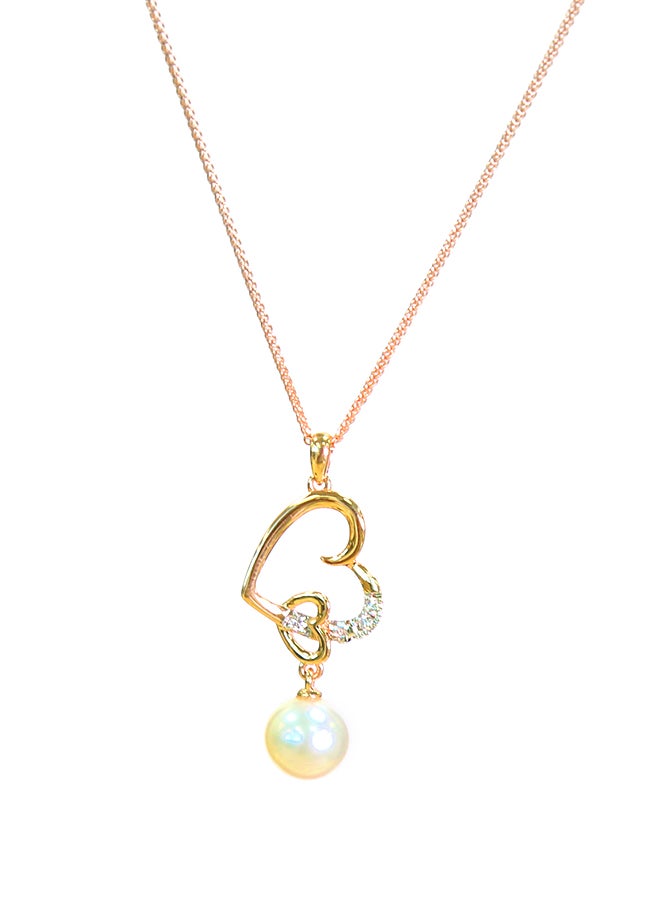 Joyalukkas - 18K Gold Pearl Pendant With Diamond Necklace - Image 1