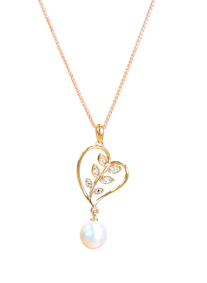 Joyalukkas - 18K Gold Pearl Pendant With Diamond Necklace - Image 1