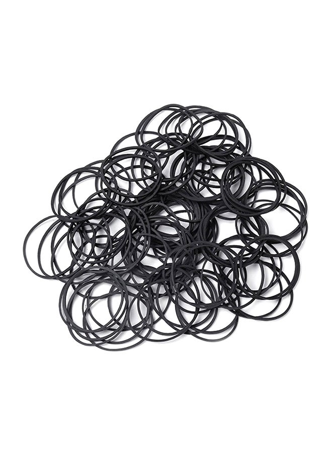 100-Piece Hair Rubber Band Set Black 1.6cm - Image 1