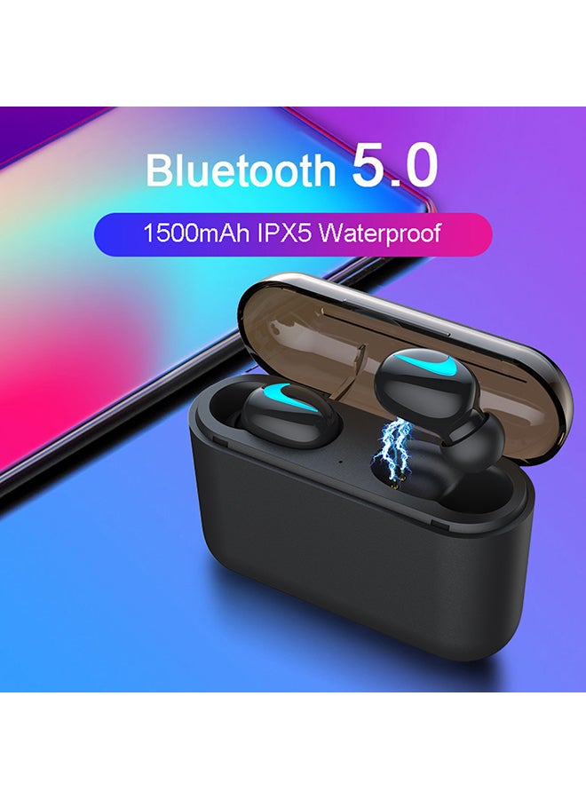 IPX5 Waterproof Wireless Headphones With Charging Case Black - Image 4