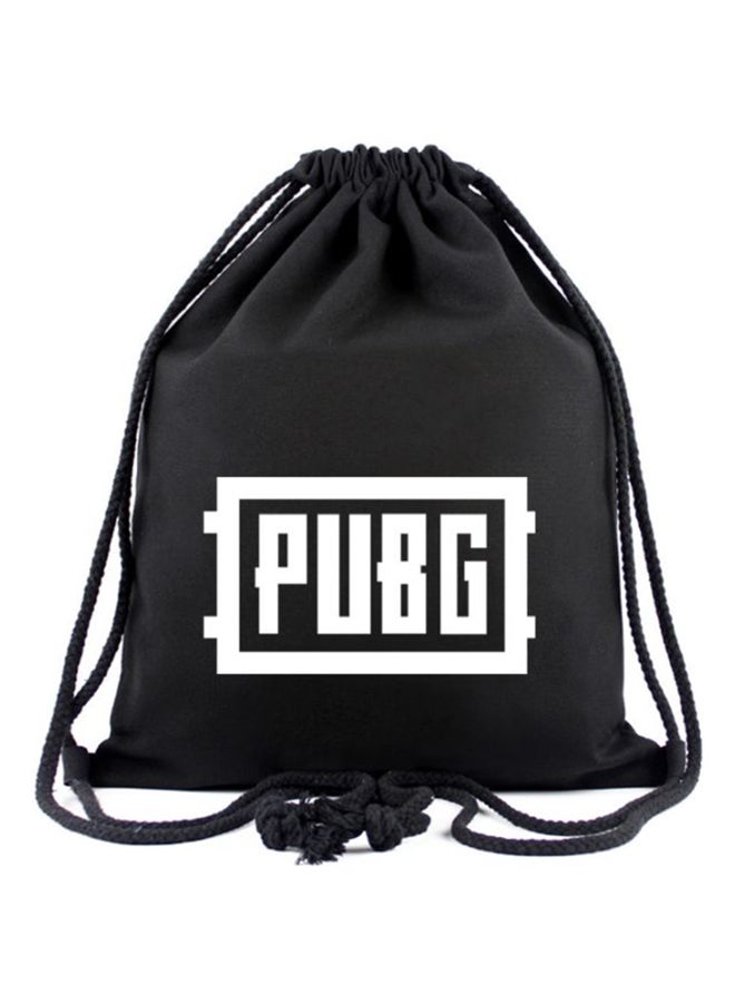 Lucky Printed Drawstring Backpack Black  - Image 1