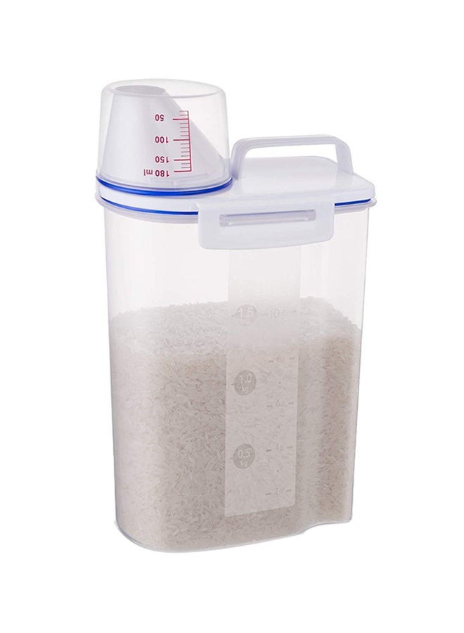 روبيك أوعية لتخزين الأرز مع كوب قياس أزرق/شفاف 30x18x14Ø³Ù†ØªÙŠÙ…ØªØ± - Image 1