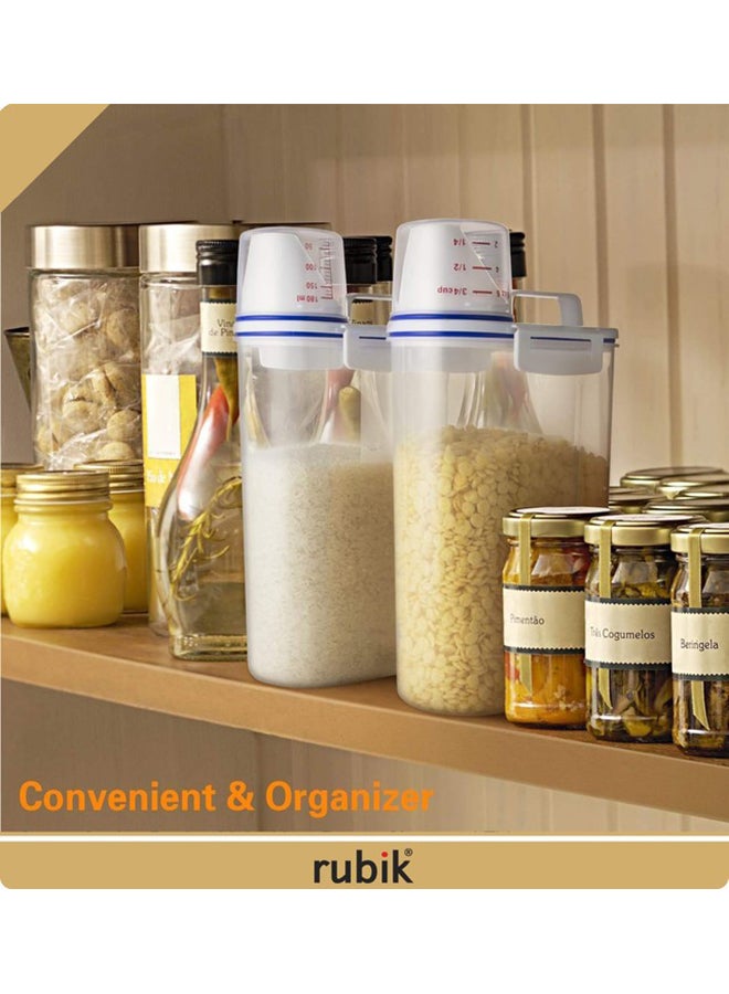 روبيك أوعية لتخزين الأرز مع كوب قياس أزرق/شفاف 30x18x14Ø³Ù†ØªÙŠÙ…ØªØ± - Image 5