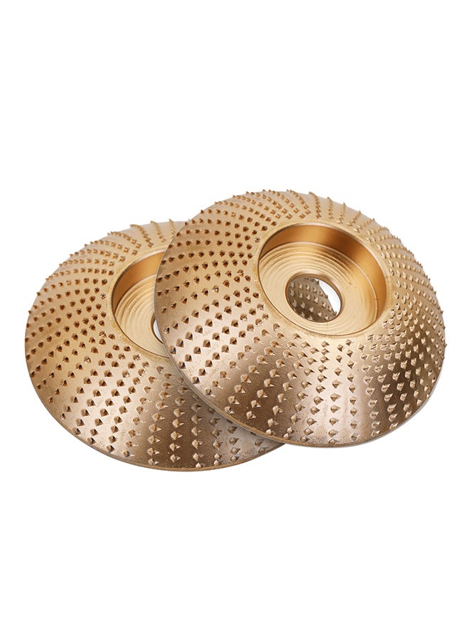 2-Piece Wood Grinding Wheel Gold 15*8*15cm 