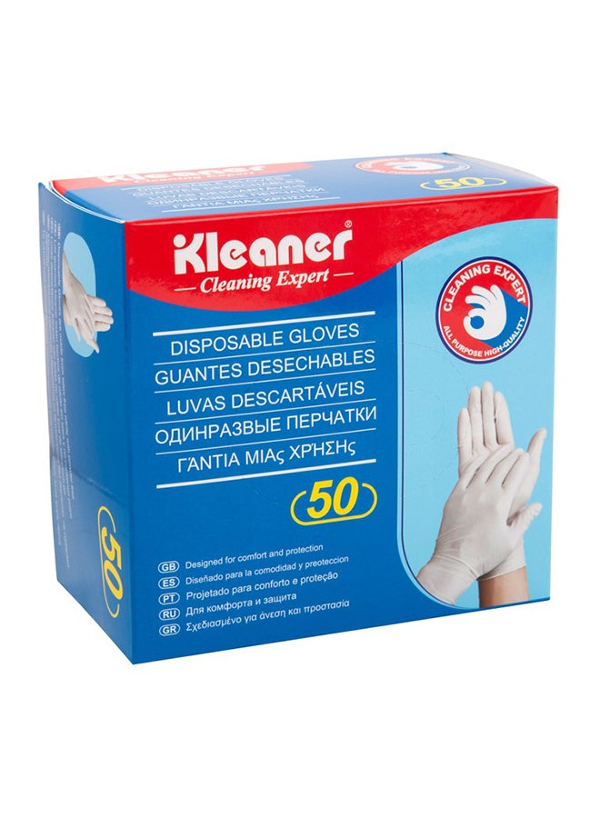 Kleaner 25-Pairs Disposable Nitrile Gloves White 15cm