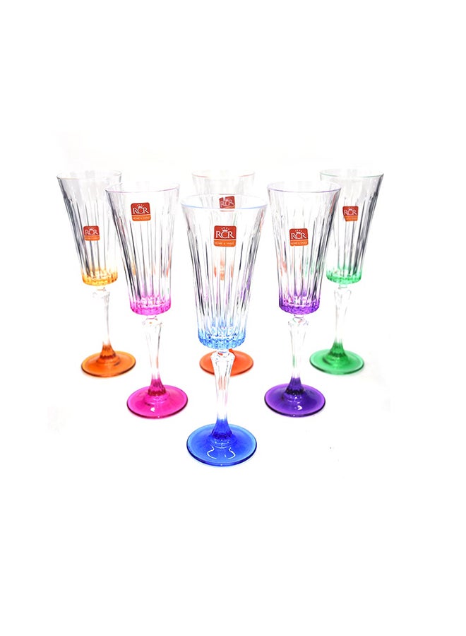 أر سي أر مجموعة كؤوس تايمليس من الزجاج مكونة من 6 قطع متعدد الألوان 26X25X16سم
