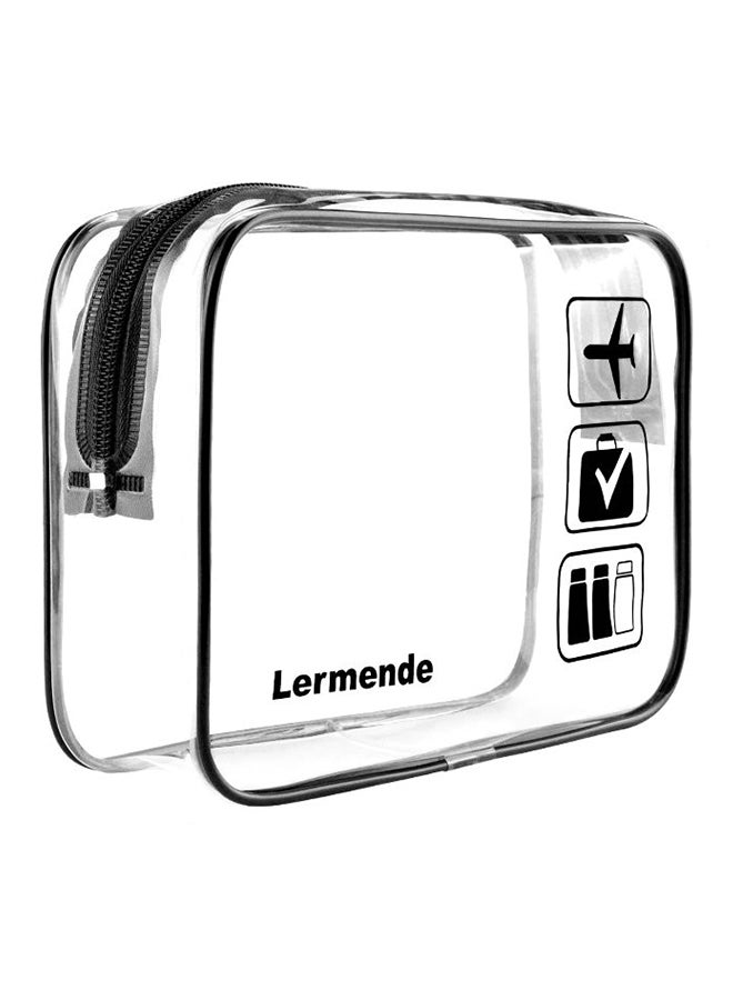 Lermende 2-Piece Airport Airline Compliant Toiletry Bag Set Clear/Black