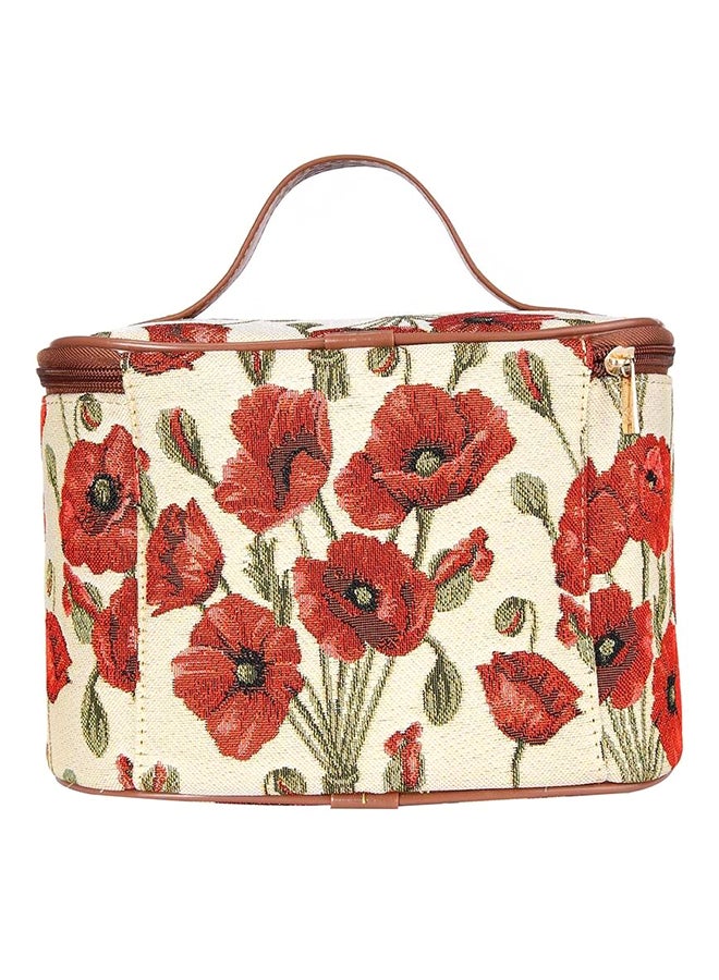 Round Large Poppy Flower Toiletry Bag Multicolour