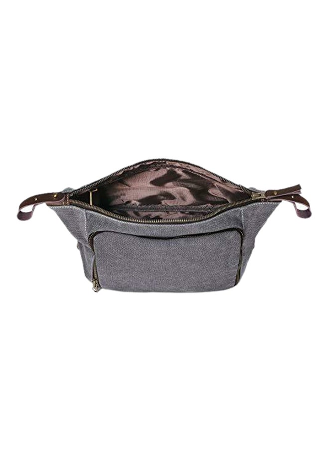 Habitoux Canvas And Leather Toiletry Bag Grey 