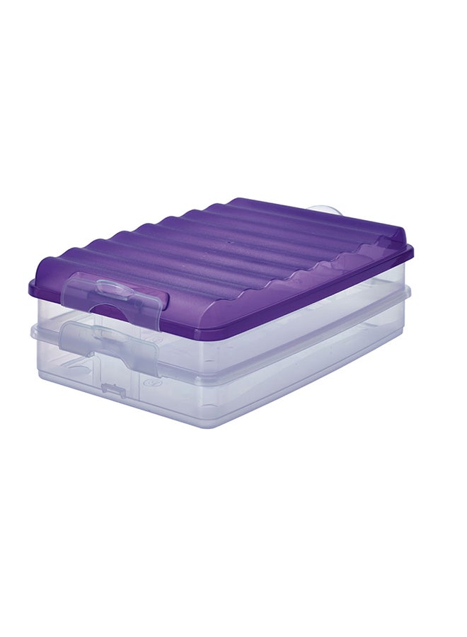 2 Layer Flat Fridge Box Purple 27x19x10cm