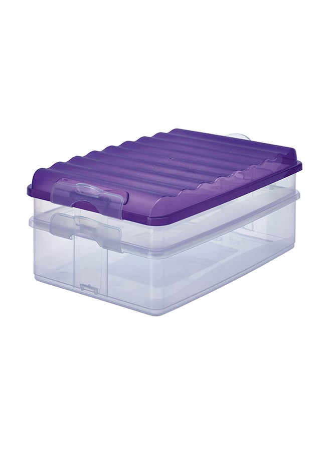 High Flat Fridge Box Clear/Purple 27x19x13cm