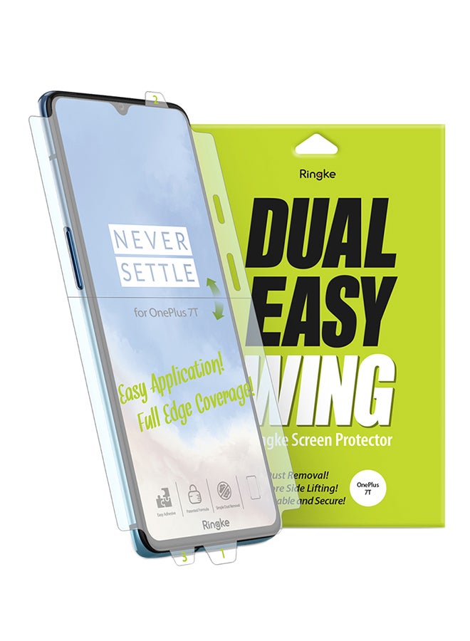 Ringke Pack of 2 Dual Easy Wing Full Coverage Screen Protector For OnePlus 7T Clear - Image 1