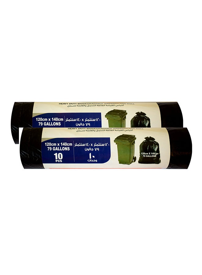 OUR CHOICE 10-Piece Garbage Bags Pack of 2 Black 120X140cmcm 