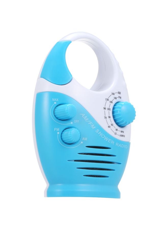 Generic AM/FM Mini Shower Radio SBL-1 Blue/White  - Image 1