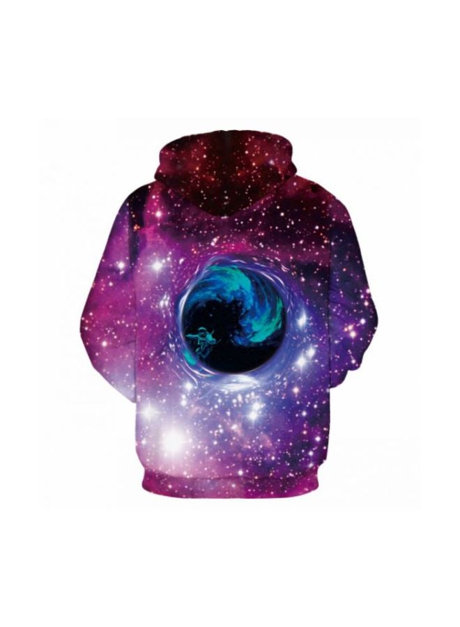 3D  Digital Print Hooded Couple Sweatshirt Purple/Blue/White  - Image 4