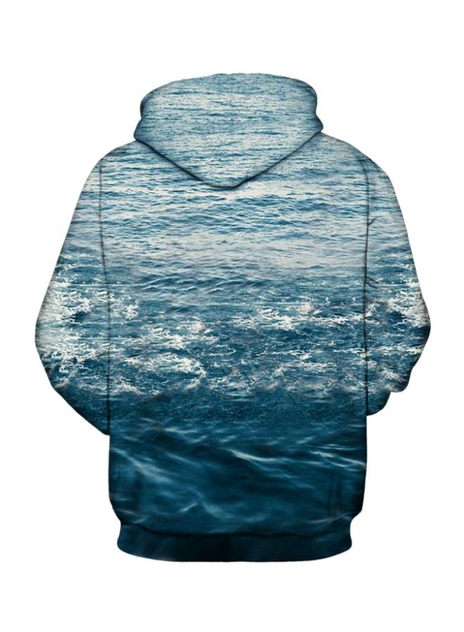 Autumn And Winter  Series Digital Printing  Couple Sweatshirt Blue/White/Green - Image 2