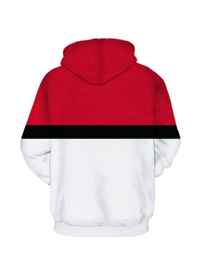 3D   Digital Print Hooded Couple Sweatshirt Red/White/Black - Image 4