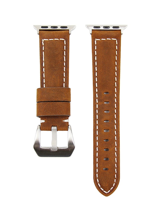 Leather Digital Watch Band For Apple Watch Series 3/2/1 42Mm Brown - Image 1