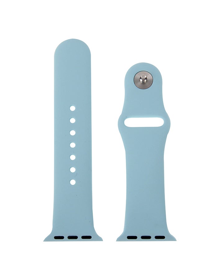 High-Performance Rubber Sport Watch Band With Pin-And-Tuck Closure For Apple Watch Sport 38Mm Baby Blue - Image 1