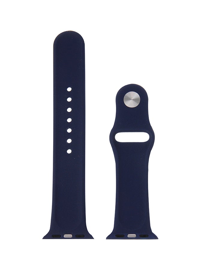 High-Performance Longer Rubber Sport Watch Band With Pin-And-Tuck Closure For Apple Watch Sport 42Mm Dark Blue - Image 1