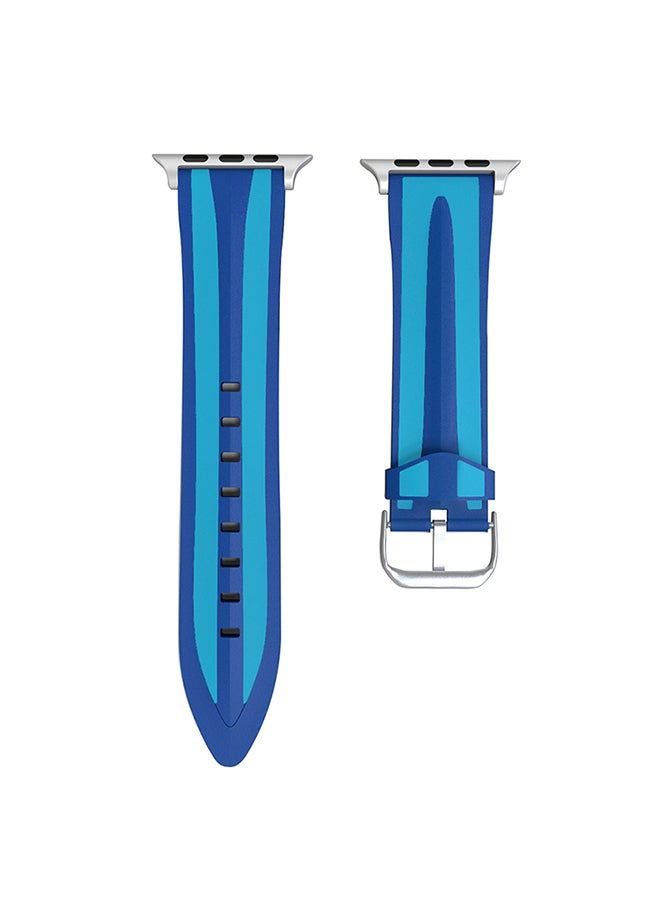 Double Stripes Pattern Silicone Watch Strap For Apple Watch Series 3/2/1 38mm Multicolour - Image 1