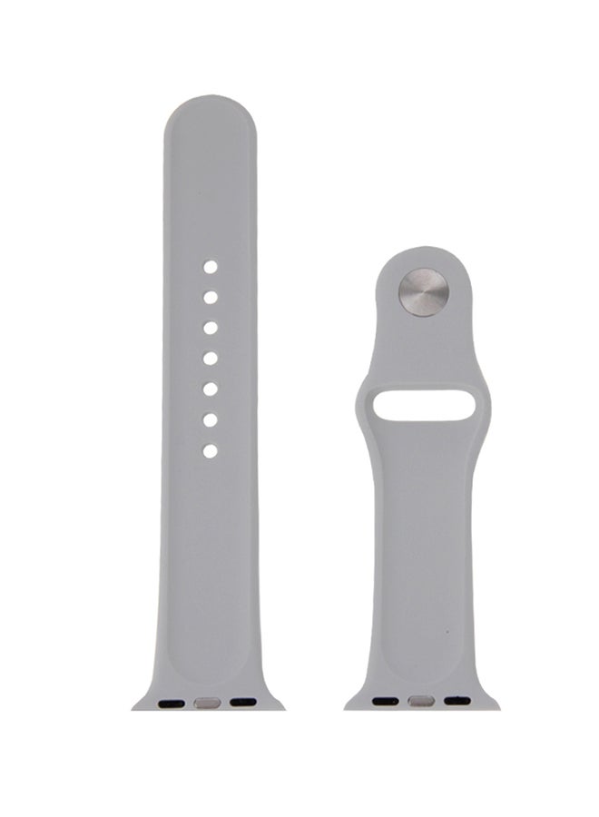 Rubber Sport Band With Pin-And-Tuck Closure For Apple Watch Sport 42mm Grey - Image 1