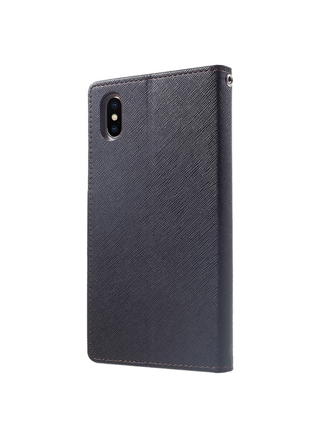 Mercury Protective Flip Case Fancy Diary Design for iPhone Xs+ or iPhone Xs Max Black - Image 2