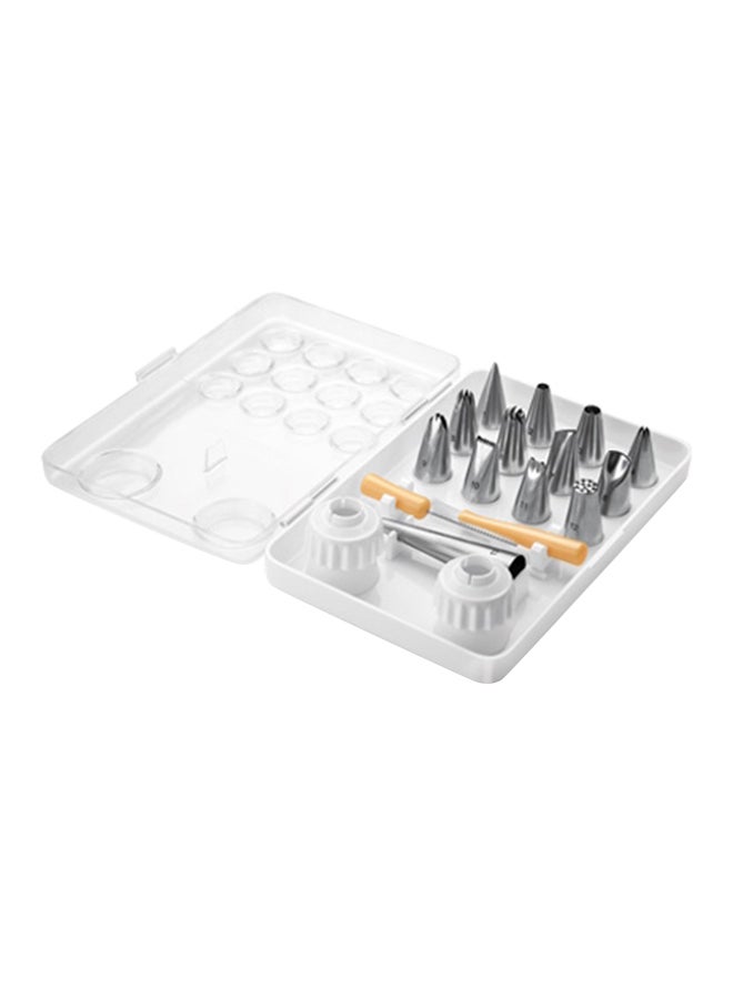 tescoma 13-Piece Stainless Steel Nozzle Set White/Silver/Yellow 19cm - Image 1