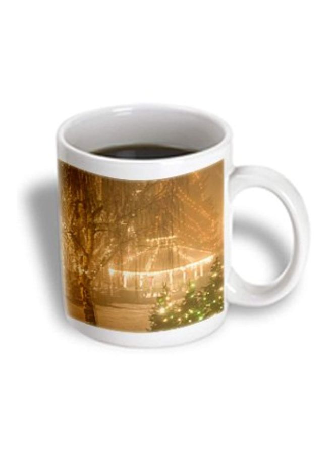 3Dروز مج من السيراميك بطبعة تعبر عن مهرجان الجليد أبيض/بني - Image 2