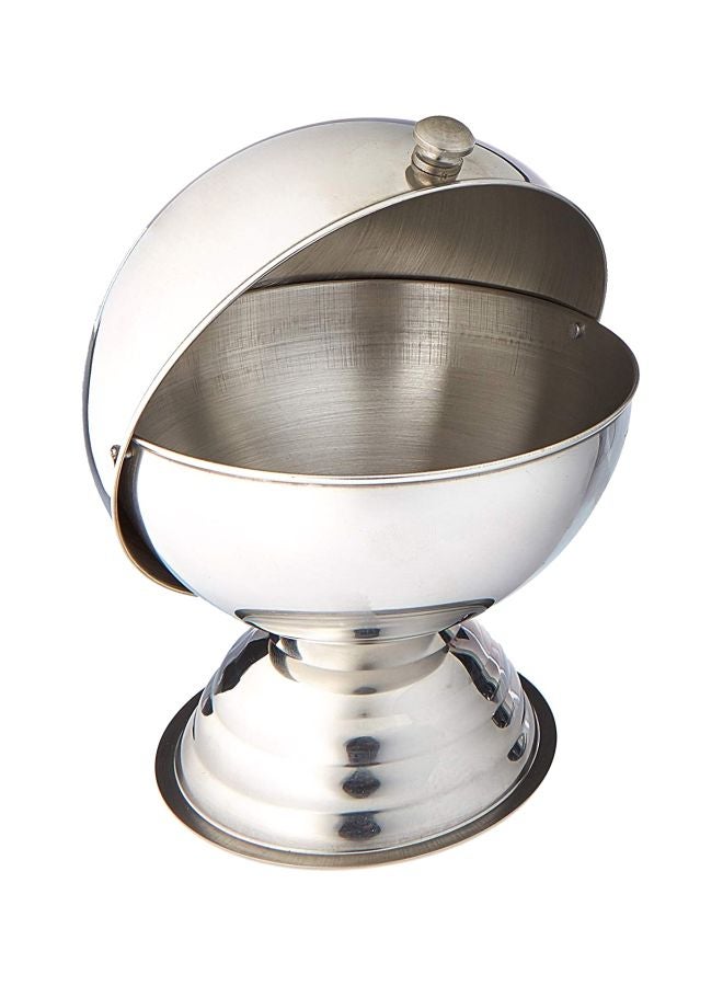 Winco Sugar Bowl With Roll Top Silver 