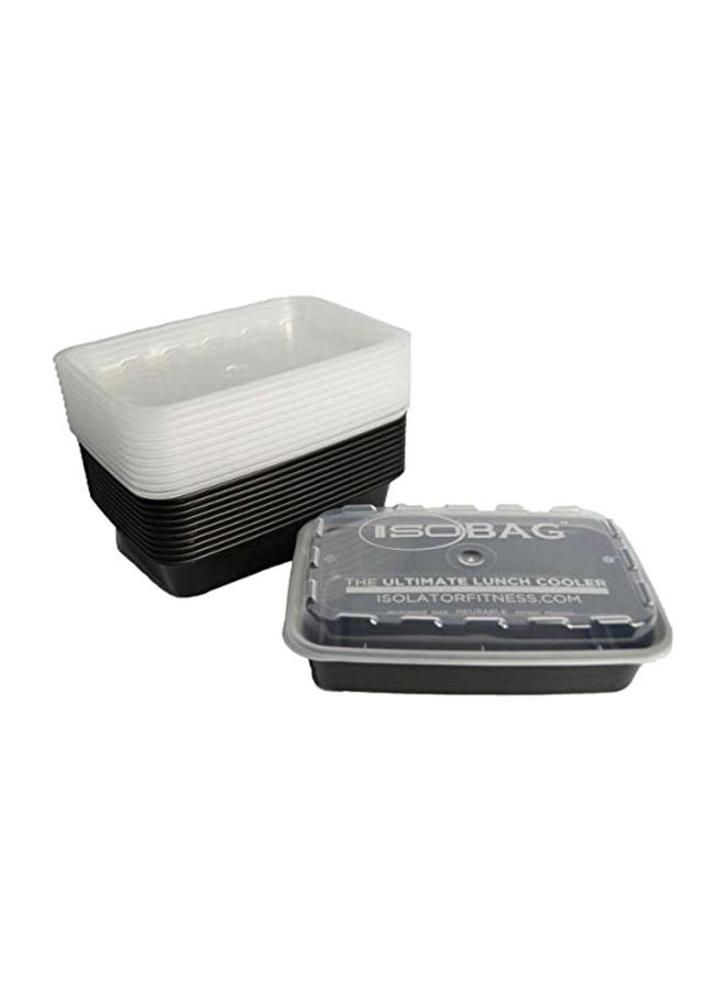 Isolator Fitness 10-Piece Fitness Meal Prep Food Container Set Black/Clear - Image 1