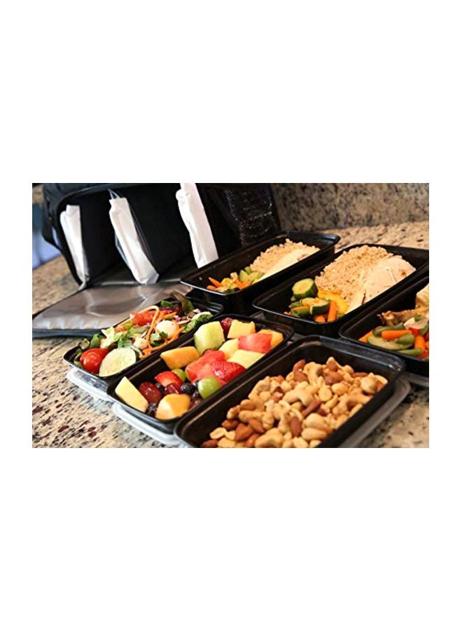 Isolator Fitness 10-Piece Fitness Meal Prep Food Container Set Black/Clear - Image 4