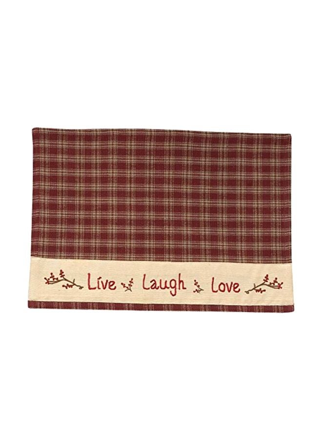 Printed Cotton Placemat Brown/Beige 19x13inch